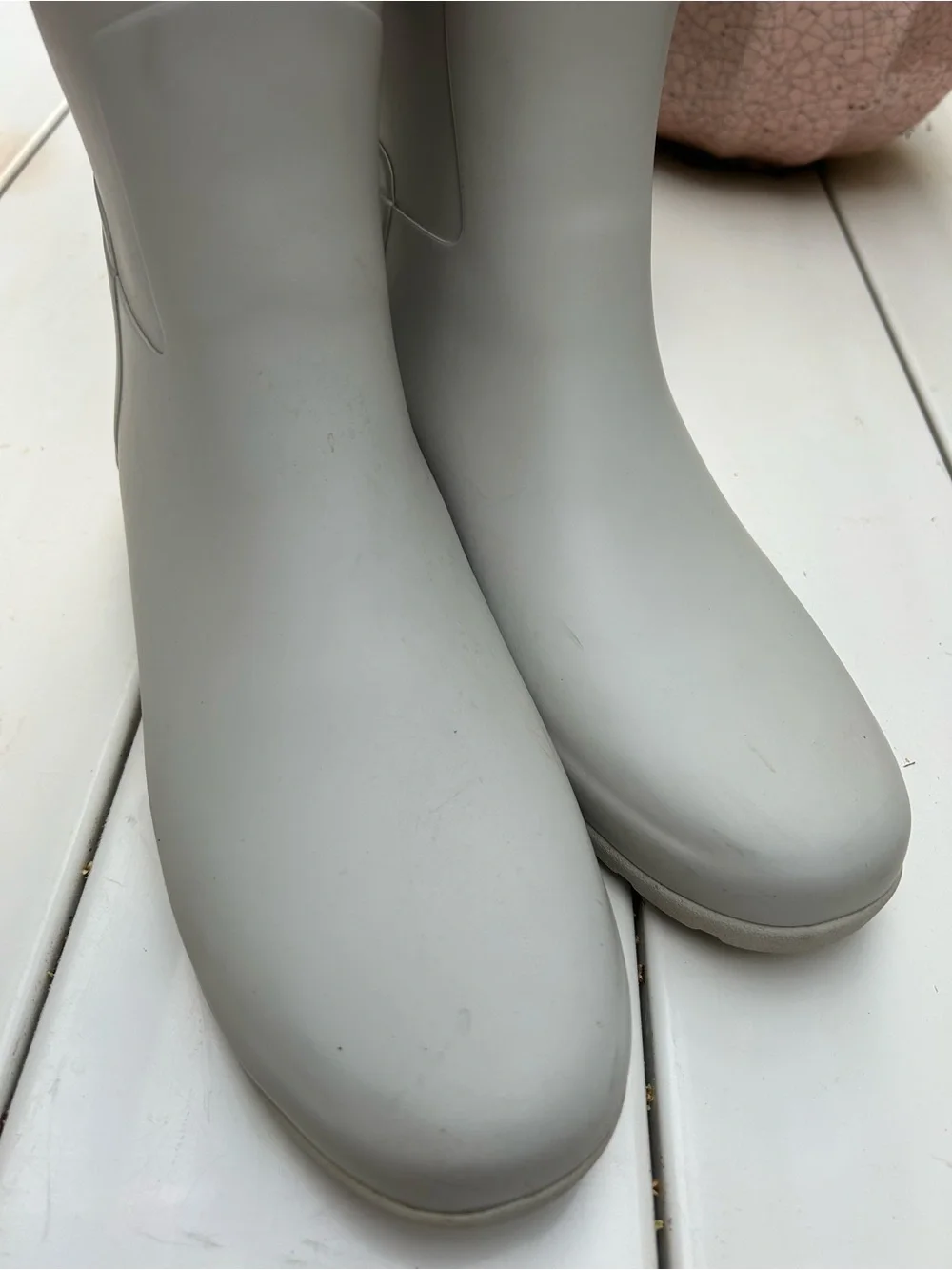 Hunter Light Grey Rain Boots Sz 9